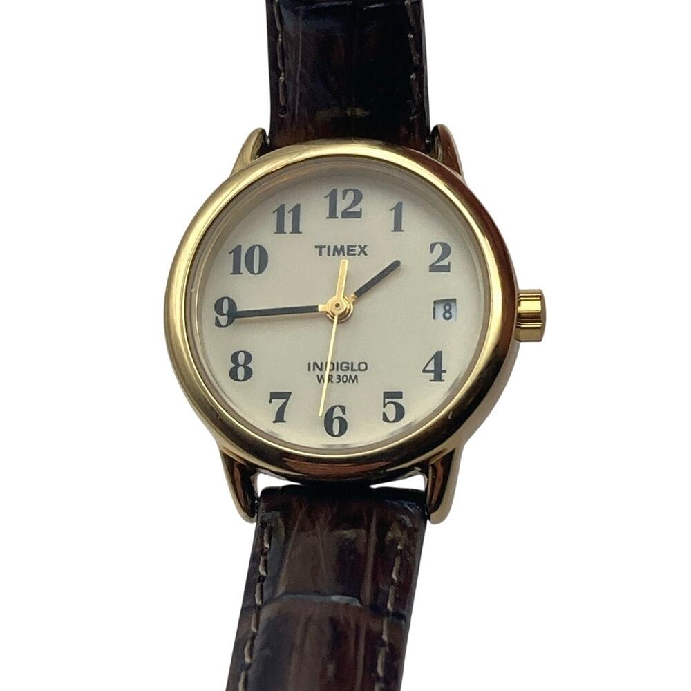 Timex Indiglo Women's Watch 25mm - New Battery - Adjustable Leather Date WR 30m